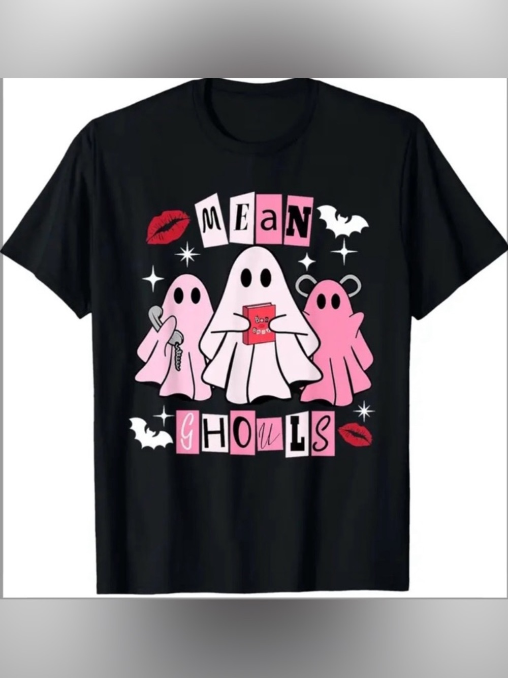 Cute Pink Ghost Graphic T-Shirt